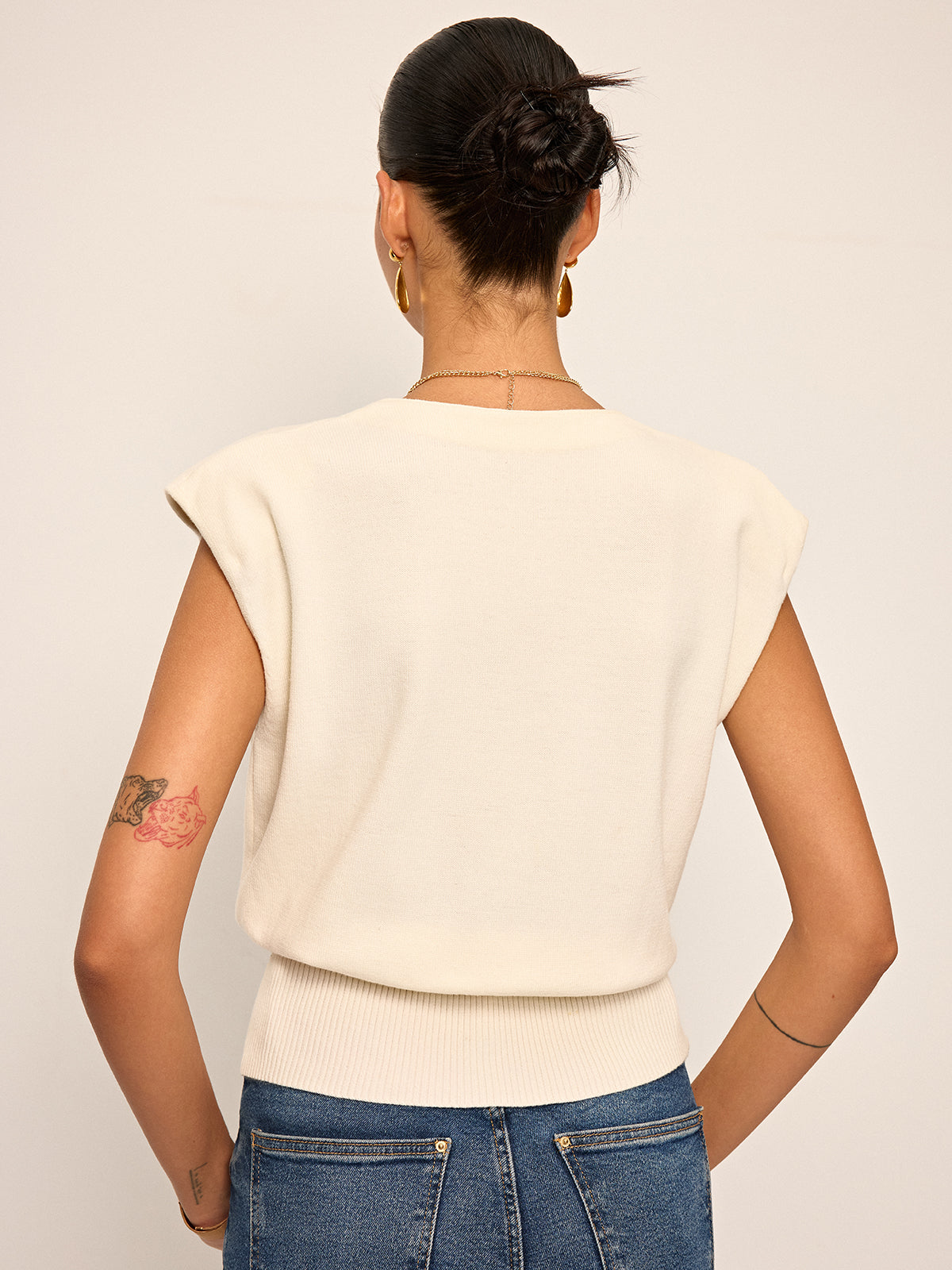 Asymmetrische Zwei-Wege Strickweste