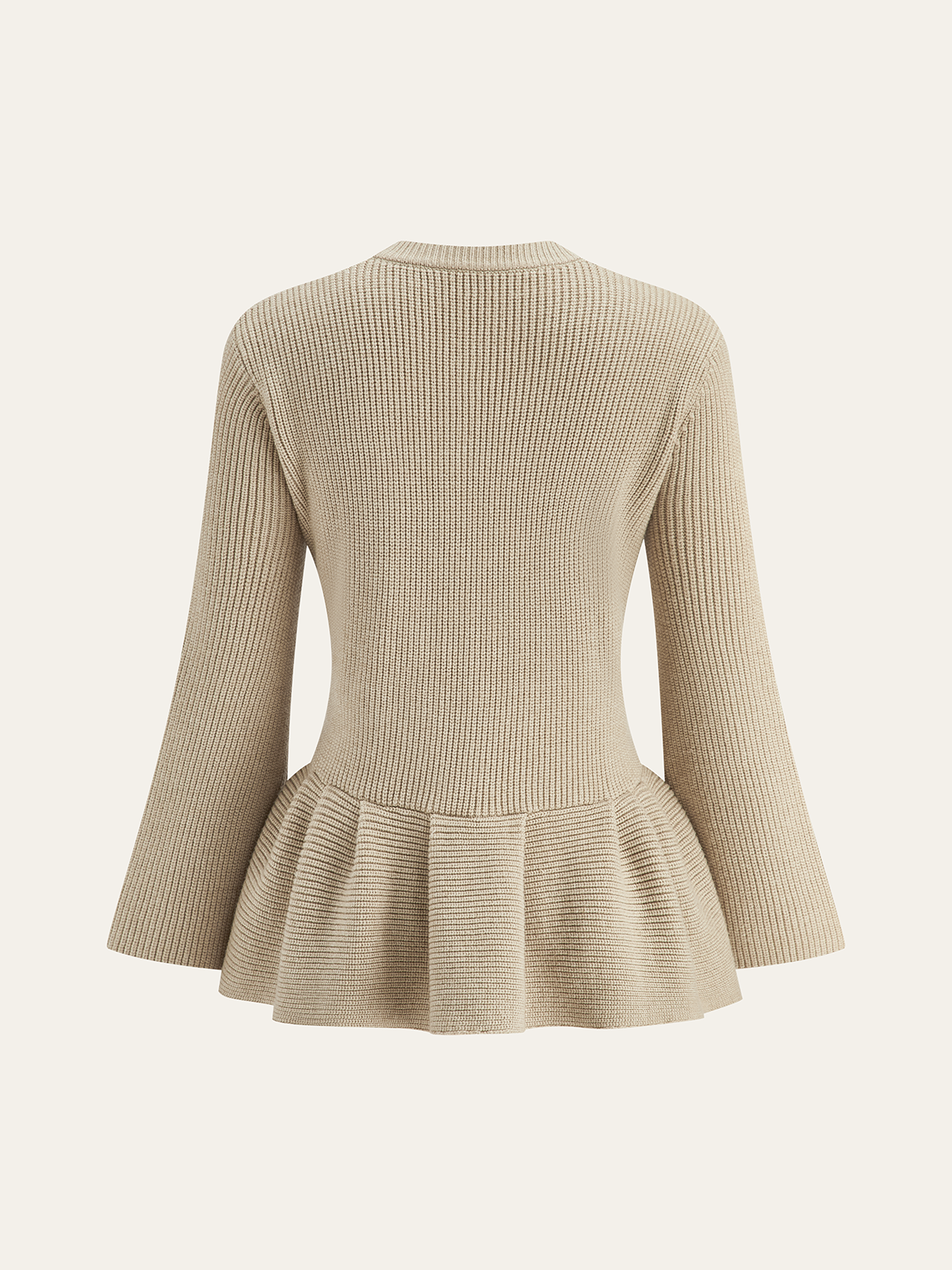 Wollmischung Peplum Saum Cardigan