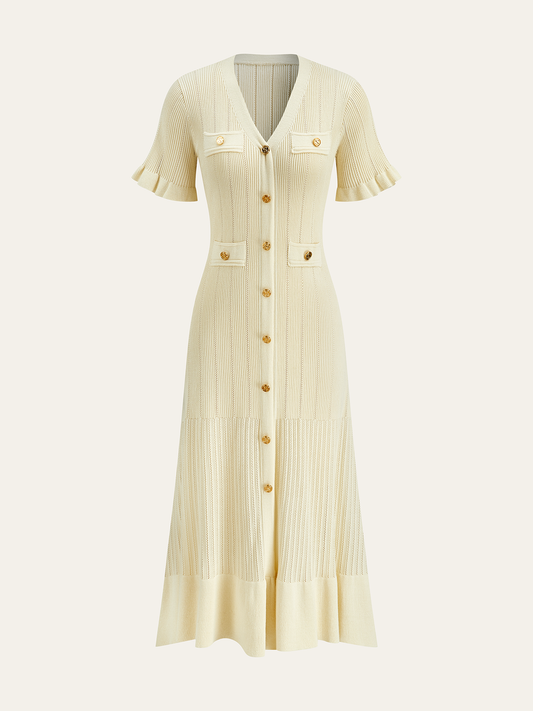 Strick Cardigan Midi Kleid