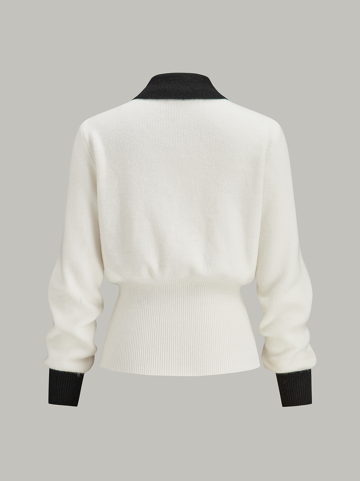 Kontrastbesatz Knopf Wollmischung Cardigan