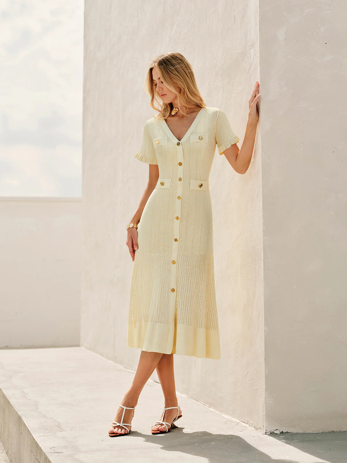 Strick Cardigan Midi Kleid