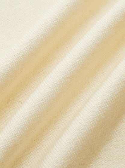 Denim-Kragen Wollmischung Stricktop