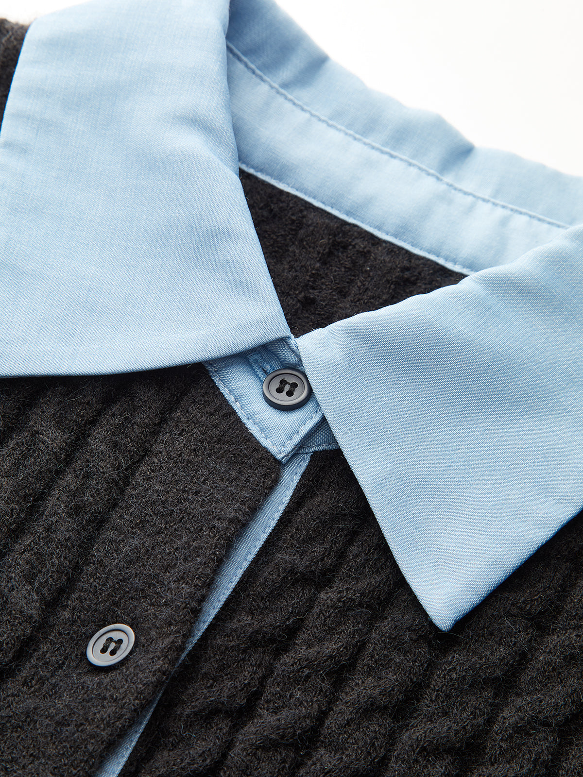 2 in1 Paneelierter Kabelstrick-Cardigan