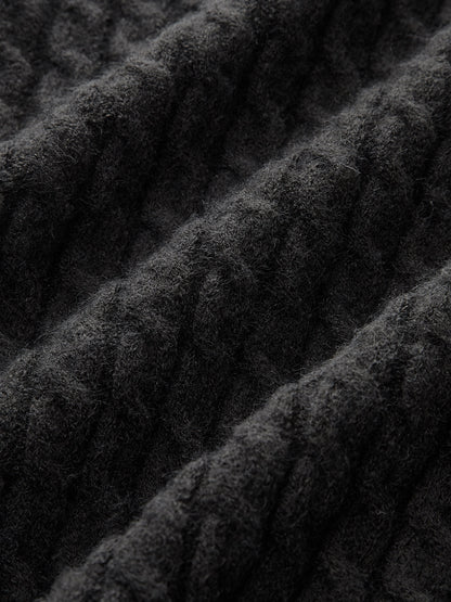 2 in1 Paneelierter Kabelstrick-Cardigan