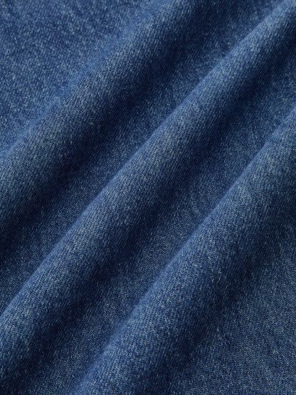 Denim-Hosen mit Kordelzug und weitem Bein