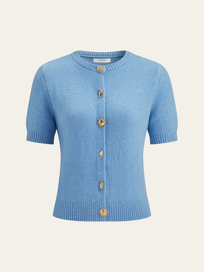 Metall Detail Strickjacke