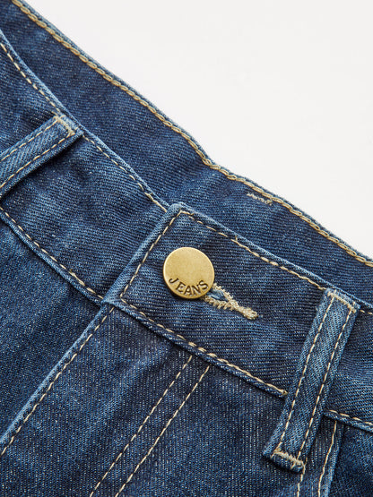 Hochtaillierte Weite Jeanshose