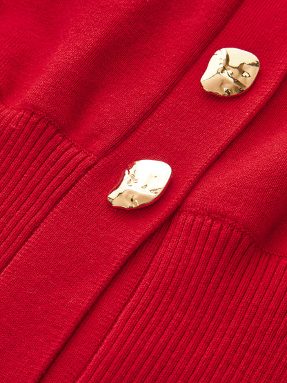 Wollmischung Cropped V-Ausschnitt Cardigan