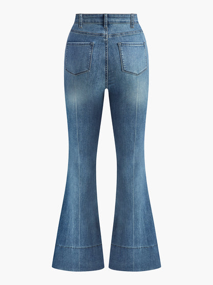 Gewaschene Slim Draped Denim-Hose