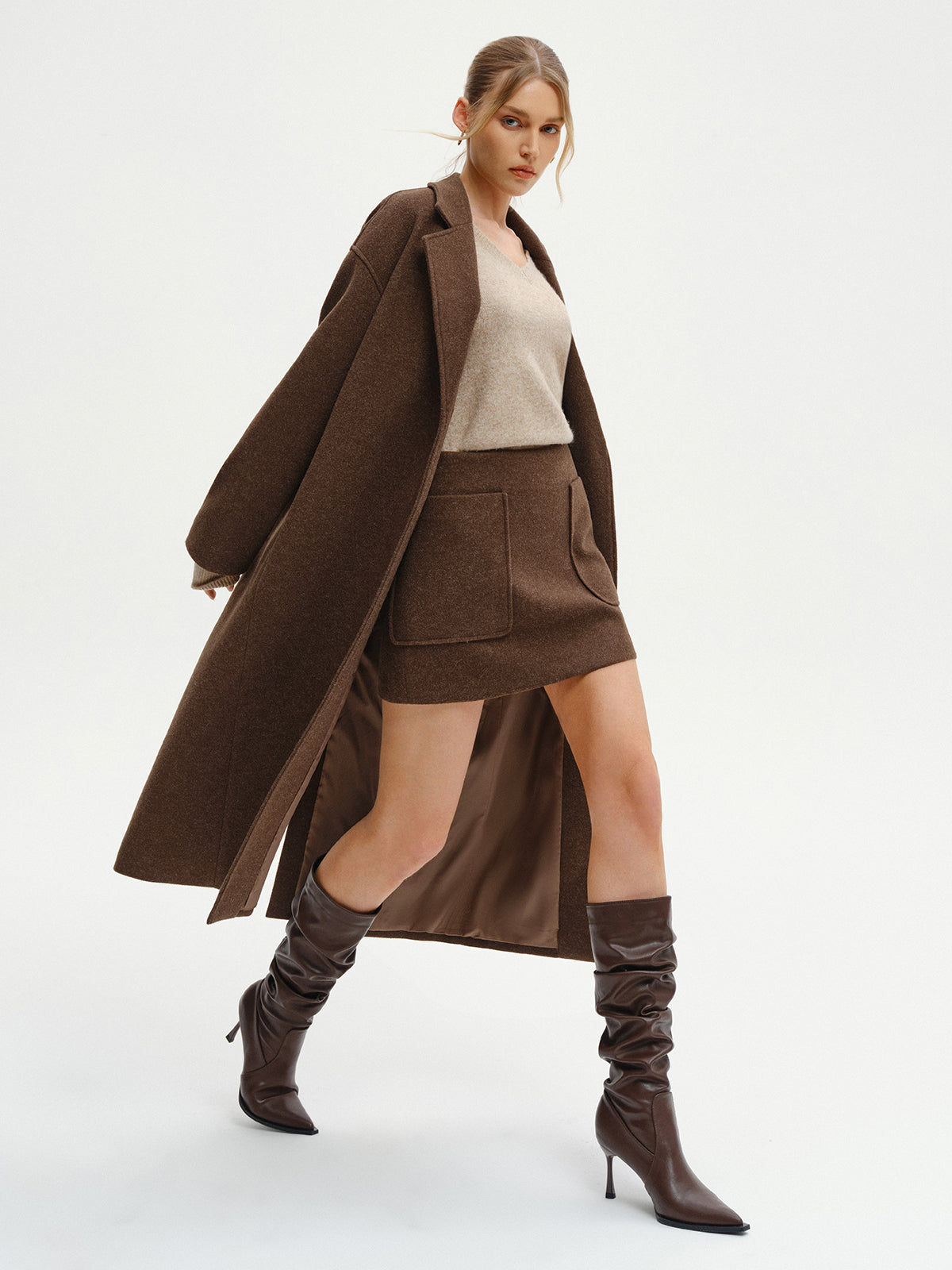 Übergroßer Tweed-Langmantel
