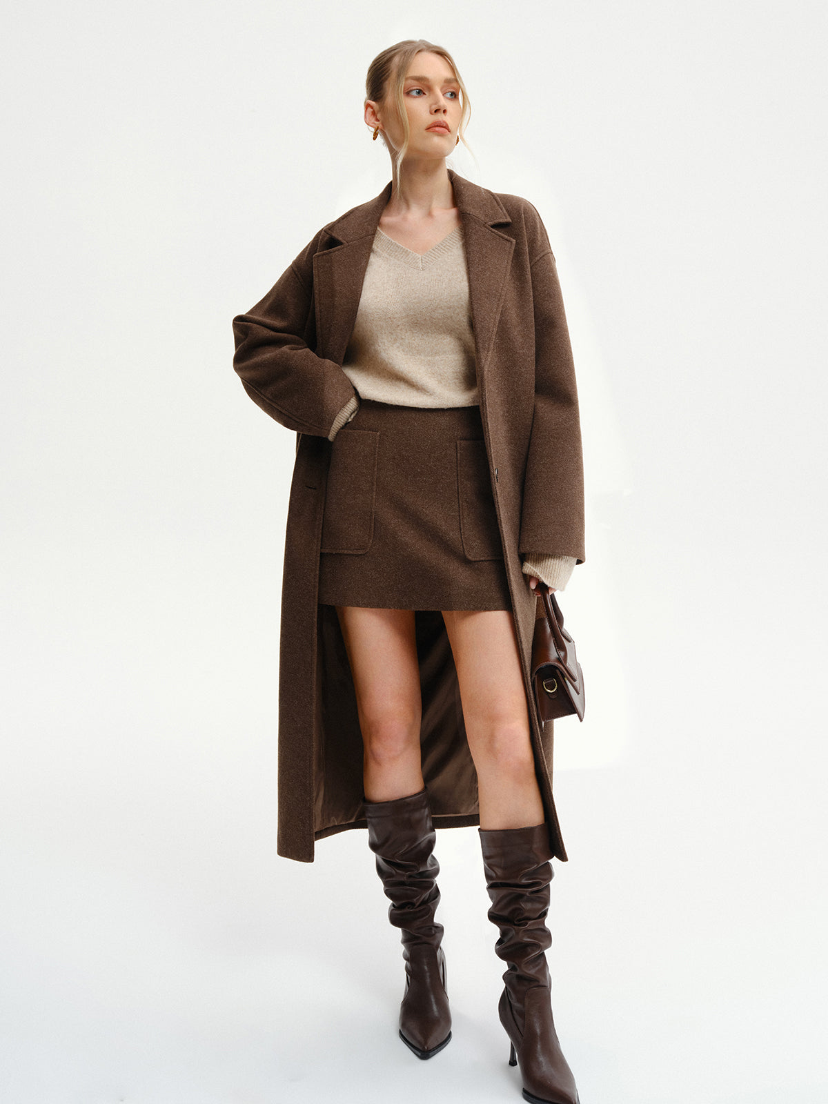 Übergroßer Tweed-Langmantel