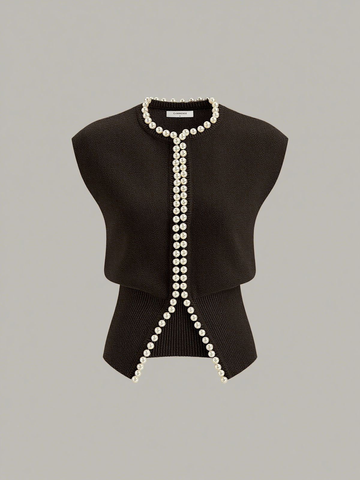 Perlenverzierte Kurzarm-Cardigan