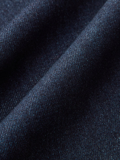 Hochtaillierte Jeanshose mit doppeltem Knopf und geradem Bein