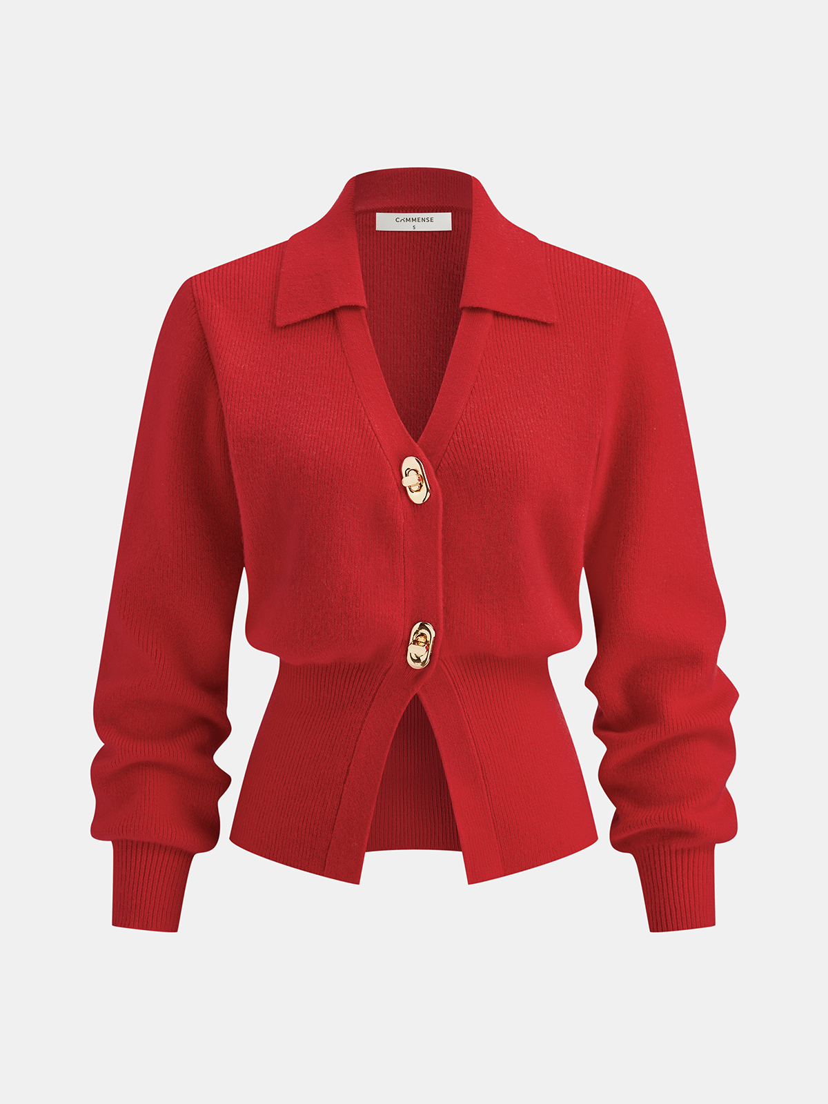 Kontrastbesatz Knopf Wollmischung Cardigan