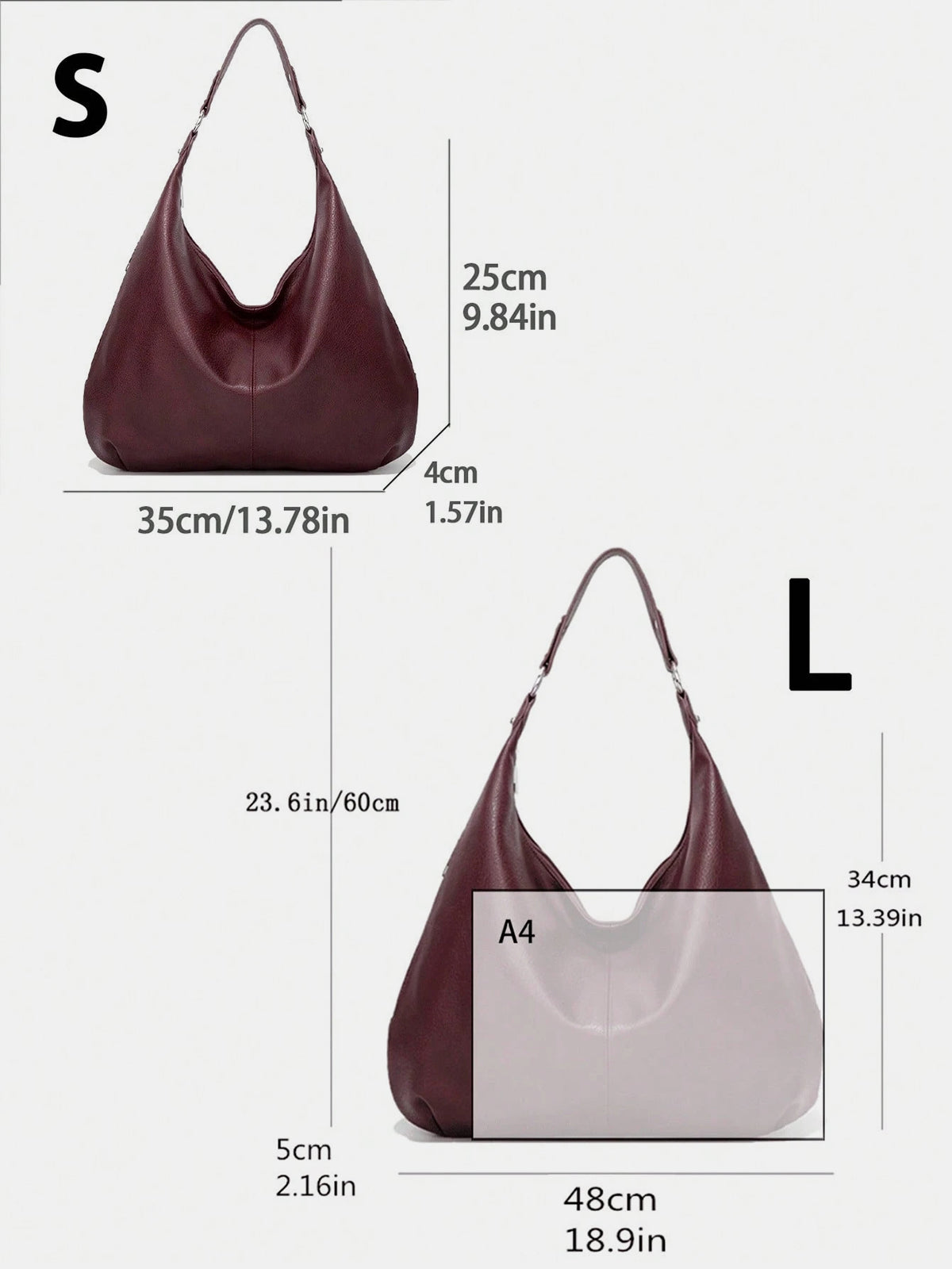PU-Leder Hobo Tasche