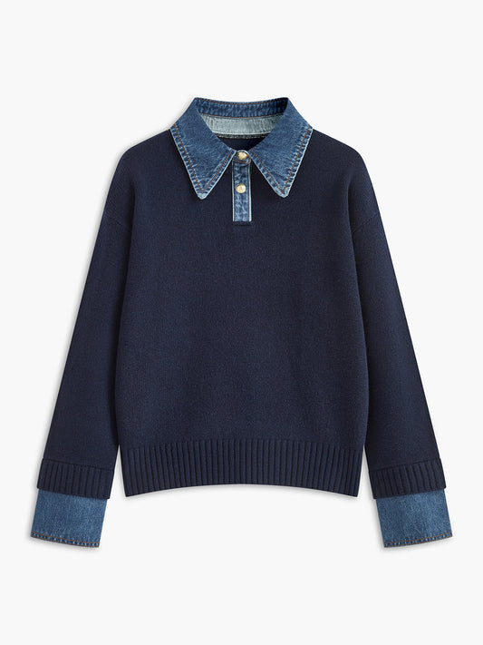 2 in 1 Panel Revers-Pullover