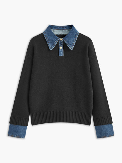 2 in 1 Panel Revers-Pullover