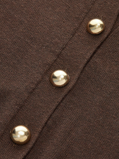 Metal Button Strickcardigan