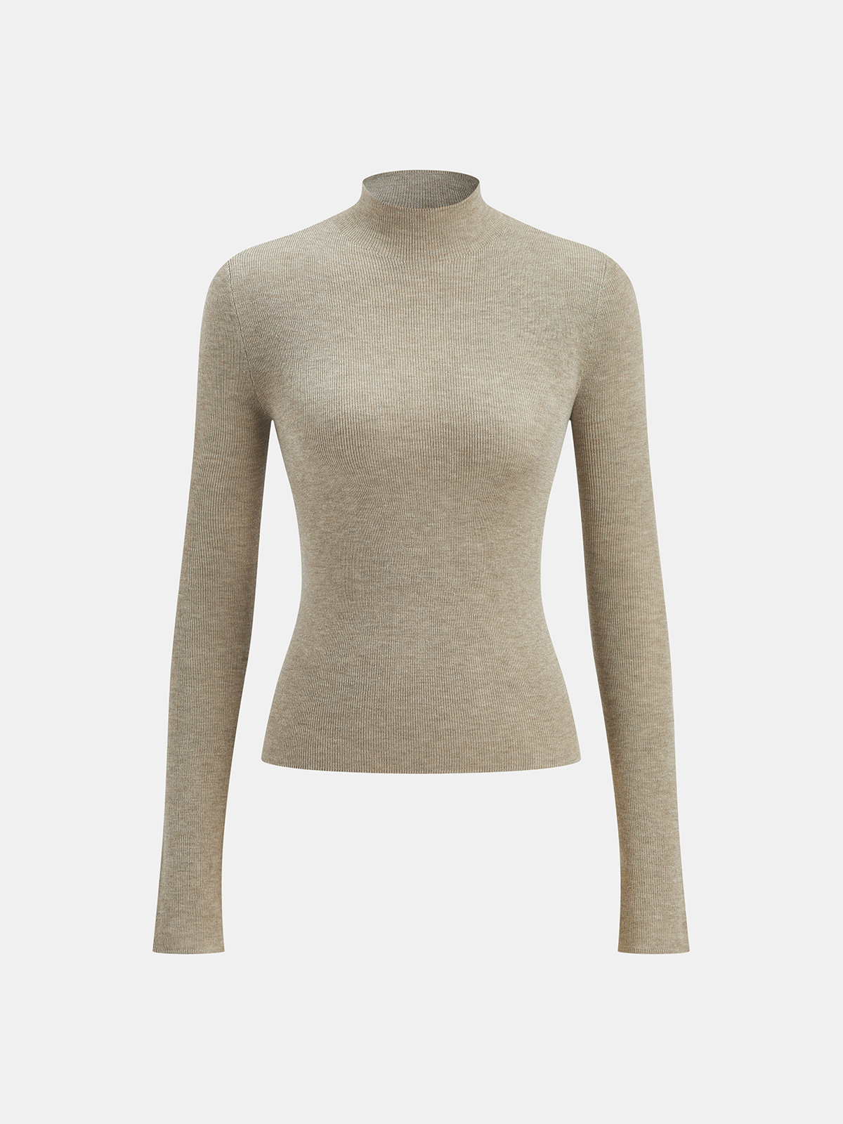 Mock Neck Wollmischung Stricktop