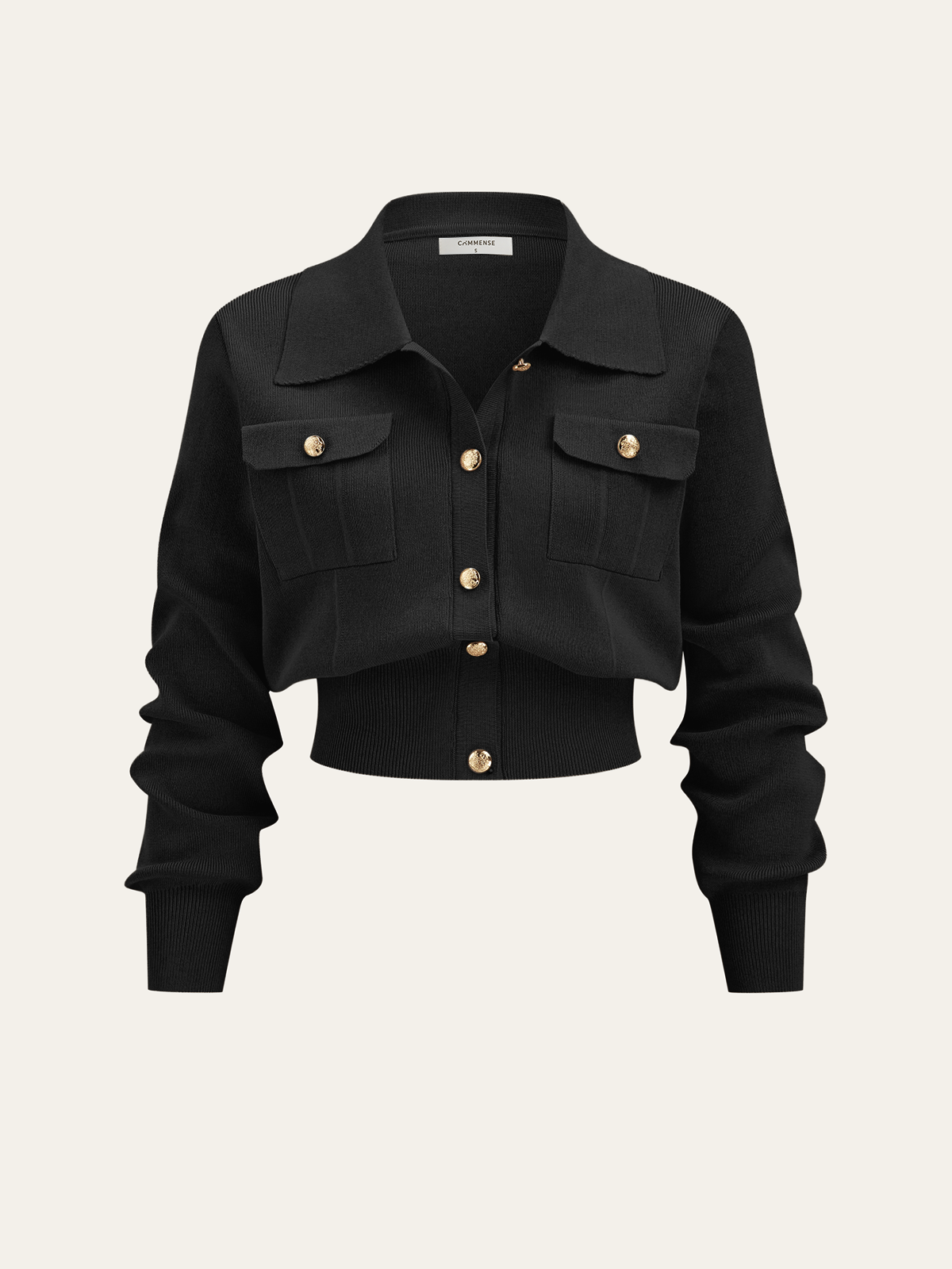 Metallknopf-Geschlossener Cardigan und Midi-Rock Set