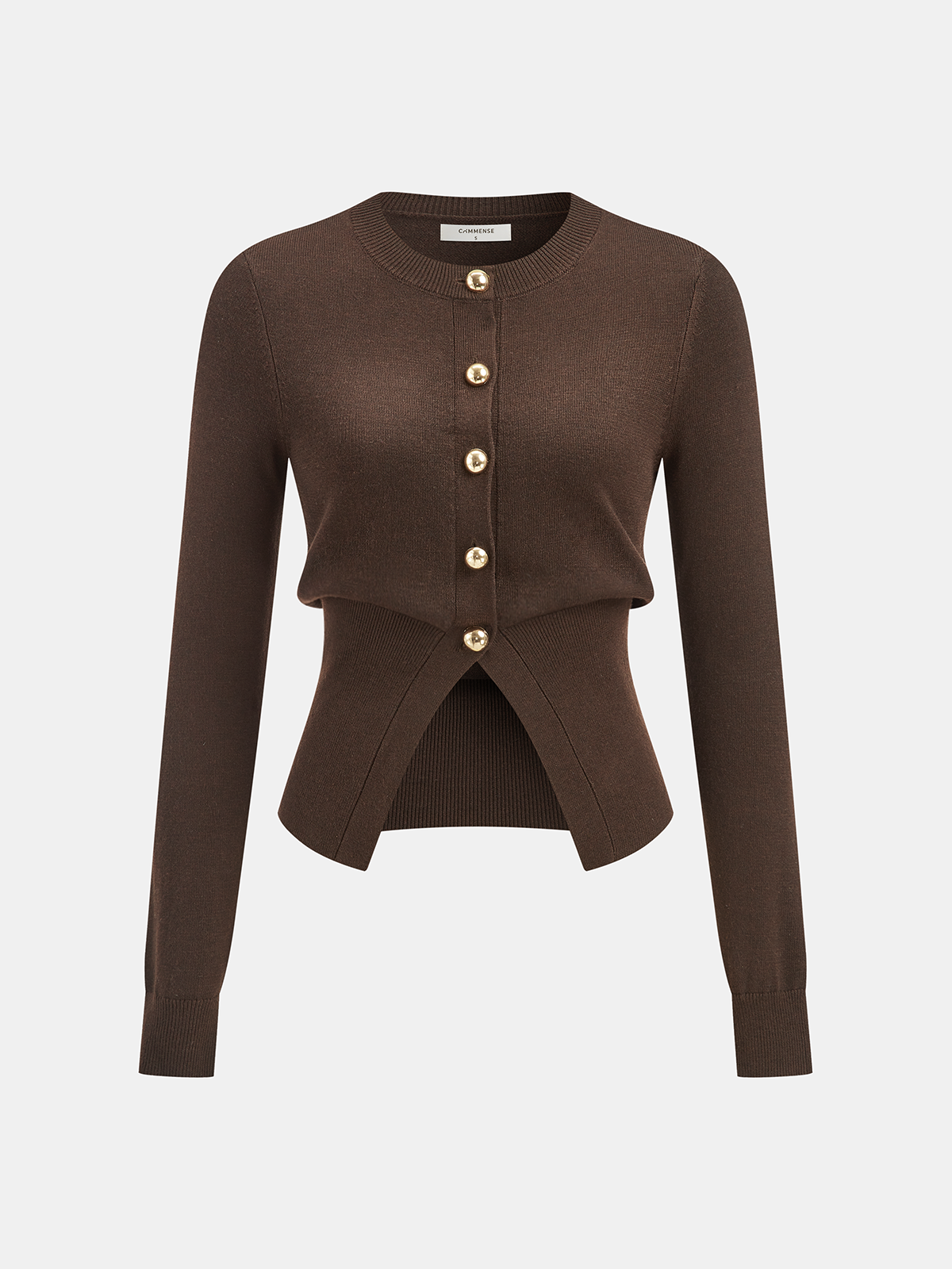 Metal Button Strickcardigan