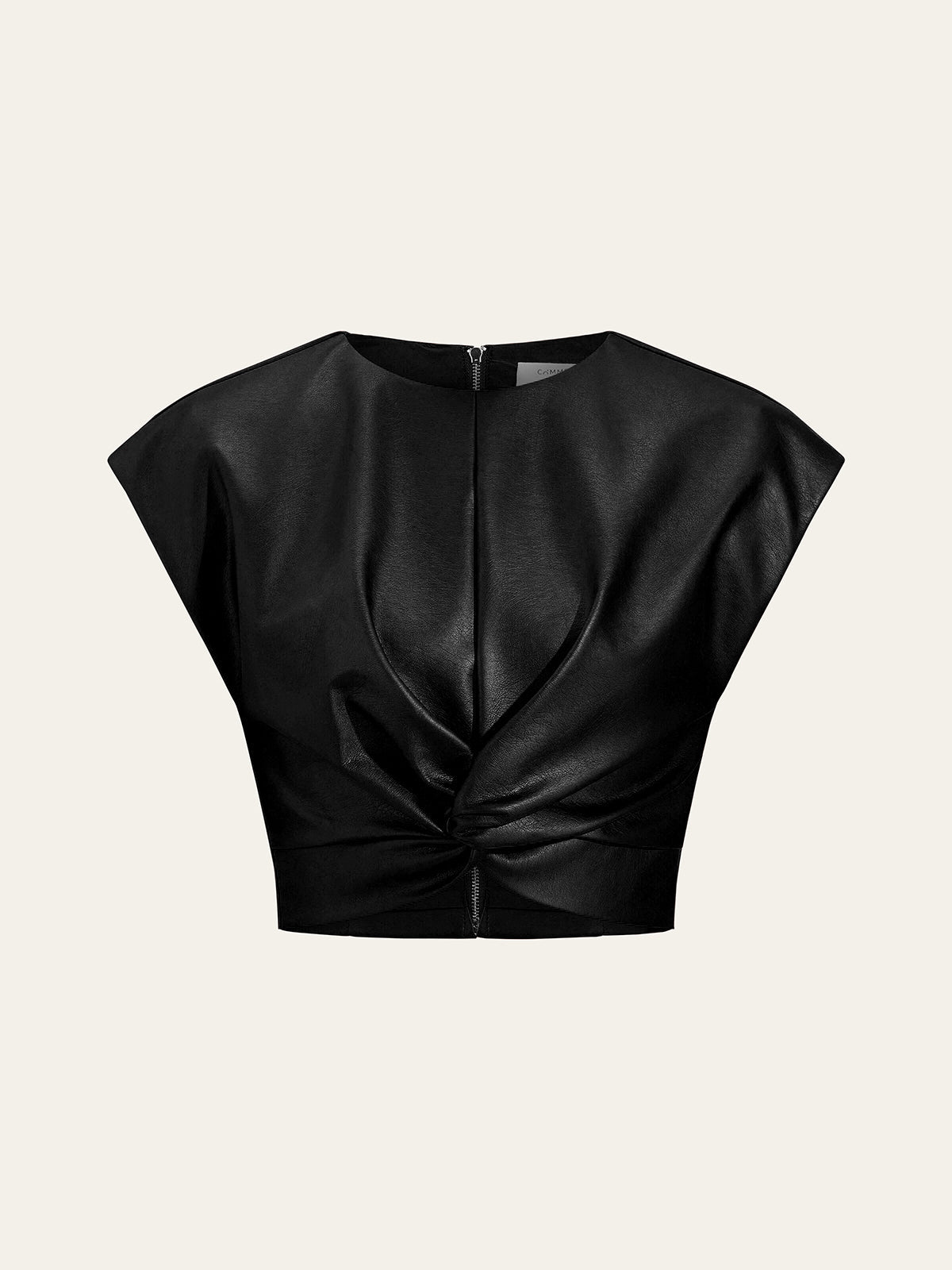 Faux-Leder Knotenoberteil