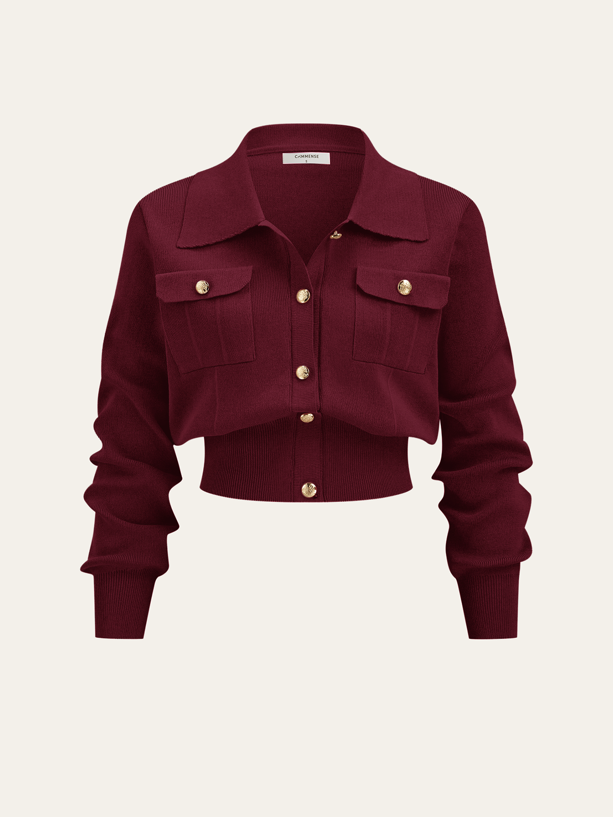 Metallknopf-Geschlossener Cardigan und Midi-Rock Set