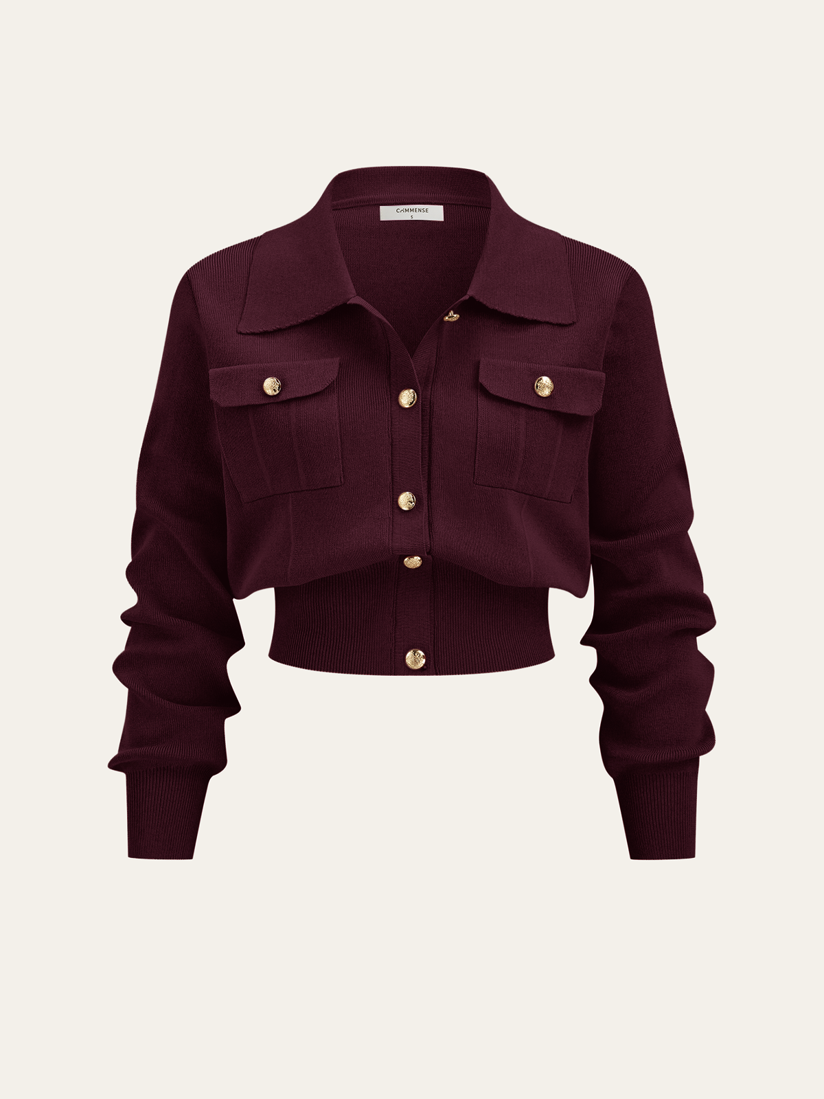 Metallknopf-Geschlossener Cardigan und Midi-Rock Set