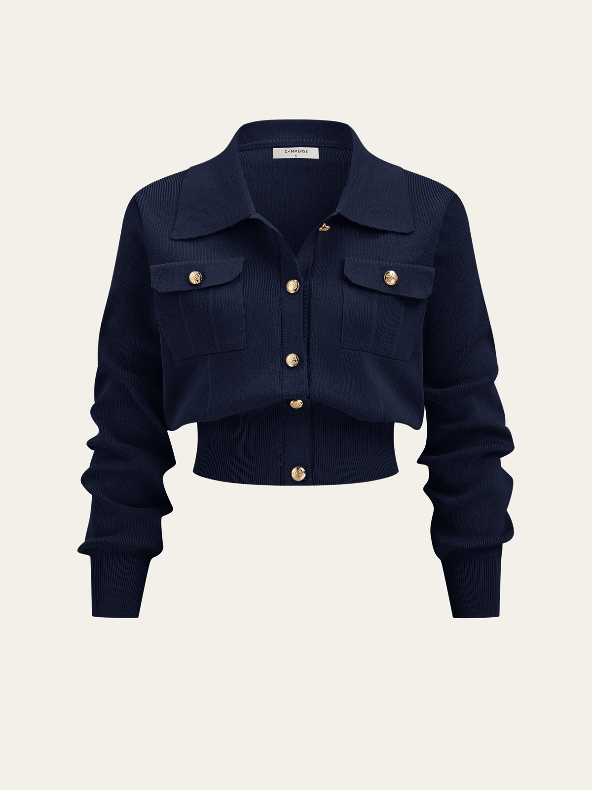 Metallknopf-Geschlossener Cardigan und Midi-Rock Set
