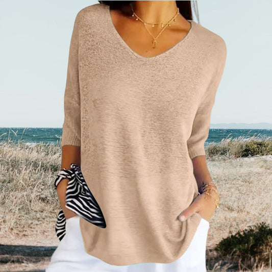 Nena | Stilvolles V-Ausschnitt Casual Top
