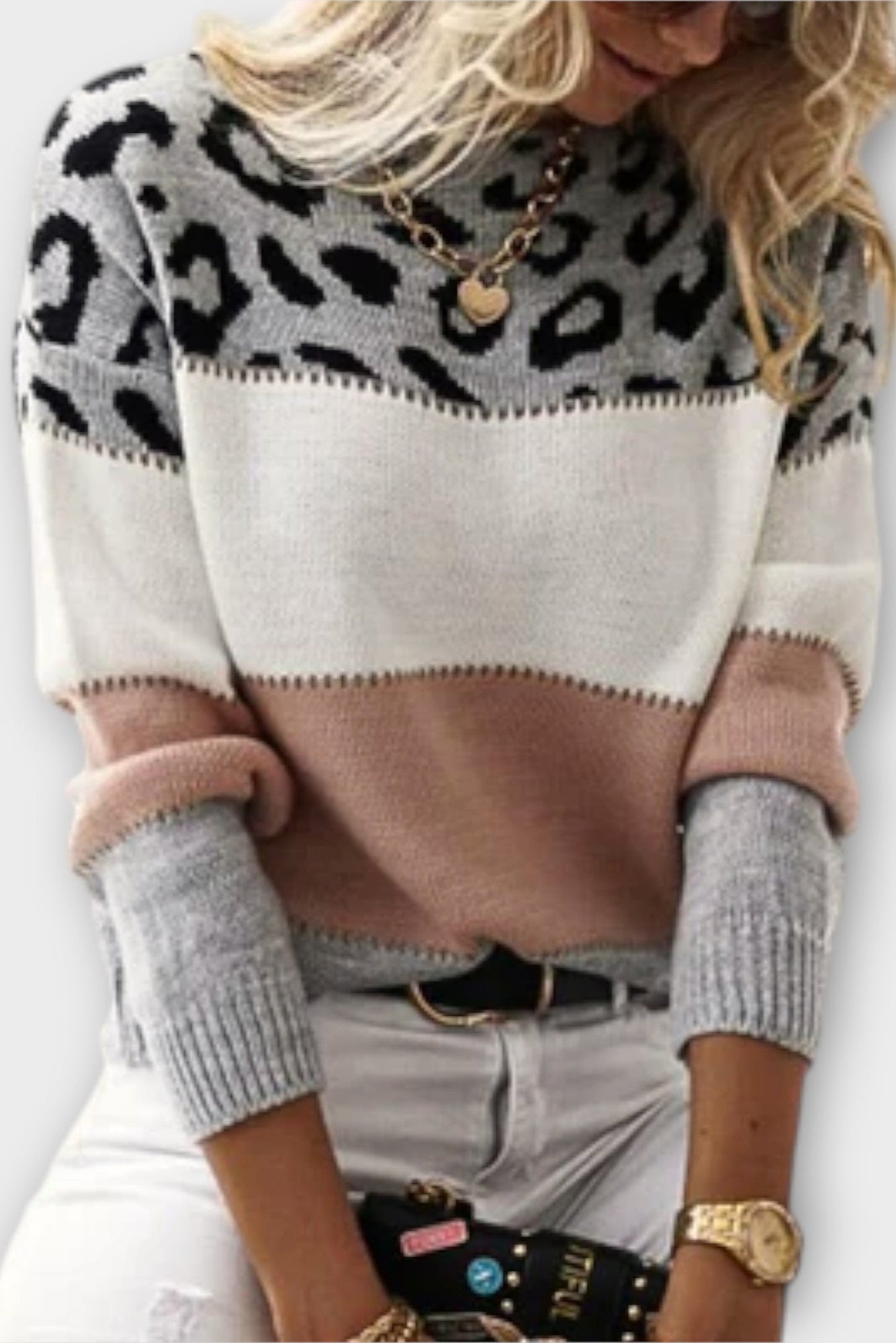 María | Gemusterter Mischpullover