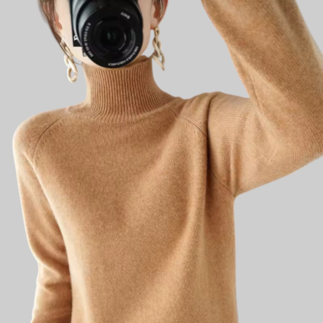 KATARÍNA | KASCHMIR-PULLOVER MIT HOHEM KRAGEN