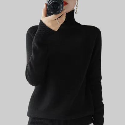 KATARÍNA | KASCHMIR-PULLOVER MIT HOHEM KRAGEN