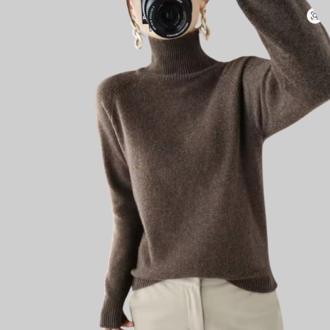 KATARÍNA | KASCHMIR-PULLOVER MIT HOHEM KRAGEN