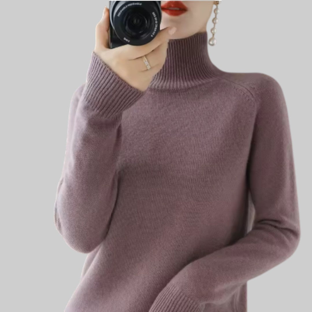 KATARÍNA | KASCHMIR-PULLOVER MIT HOHEM KRAGEN