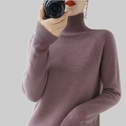 KATARÍNA | KASCHMIR-PULLOVER MIT HOHEM KRAGEN