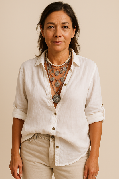 Lara™ – Baumwoll-Shirt mit V-Ausschnitt