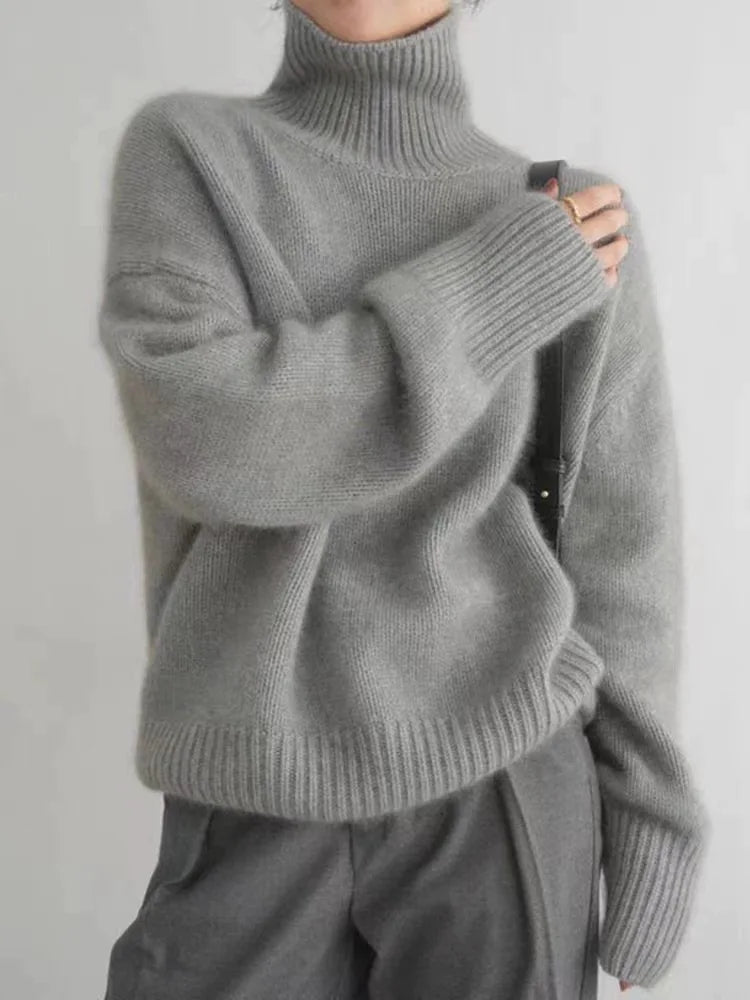Isabella – Hoher Kragen Pullover aus Kaschmir