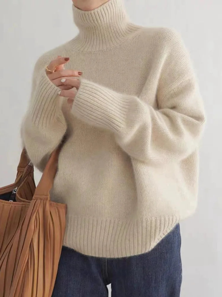 Isabella – Hoher Kragen Pullover aus Kaschmir