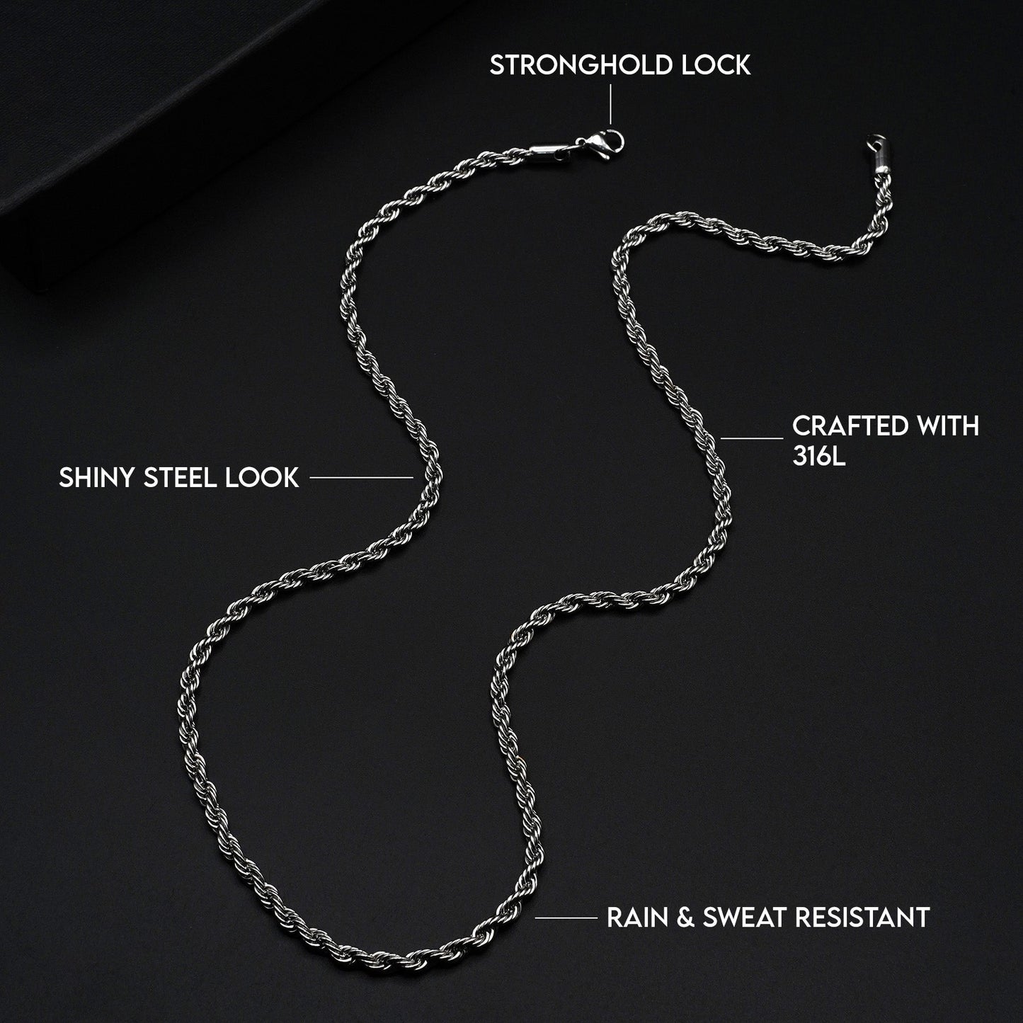 Rope Chain 4mm (Silber)