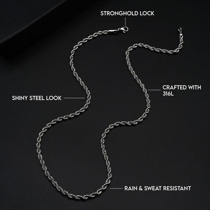 Rope Chain 4mm (Silber)