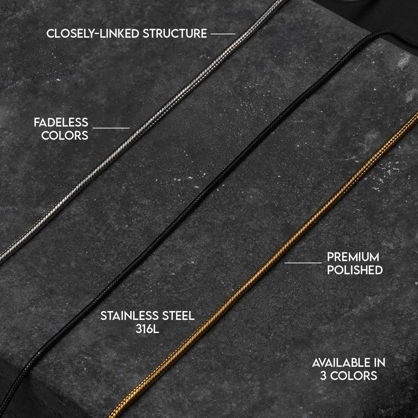 Runde Schlangenkette (Gold)