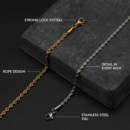 Seil Kette 3mm (Gold)