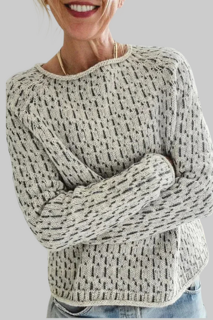 Vittoria – Eleganter grauer Pullover mit Bootsausschnitt