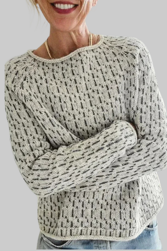 Vittoria – Eleganter grauer Pullover mit Bootsausschnitt