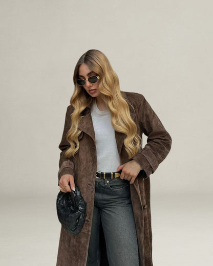 Monelle™ | Wildleder-Trenchcoat