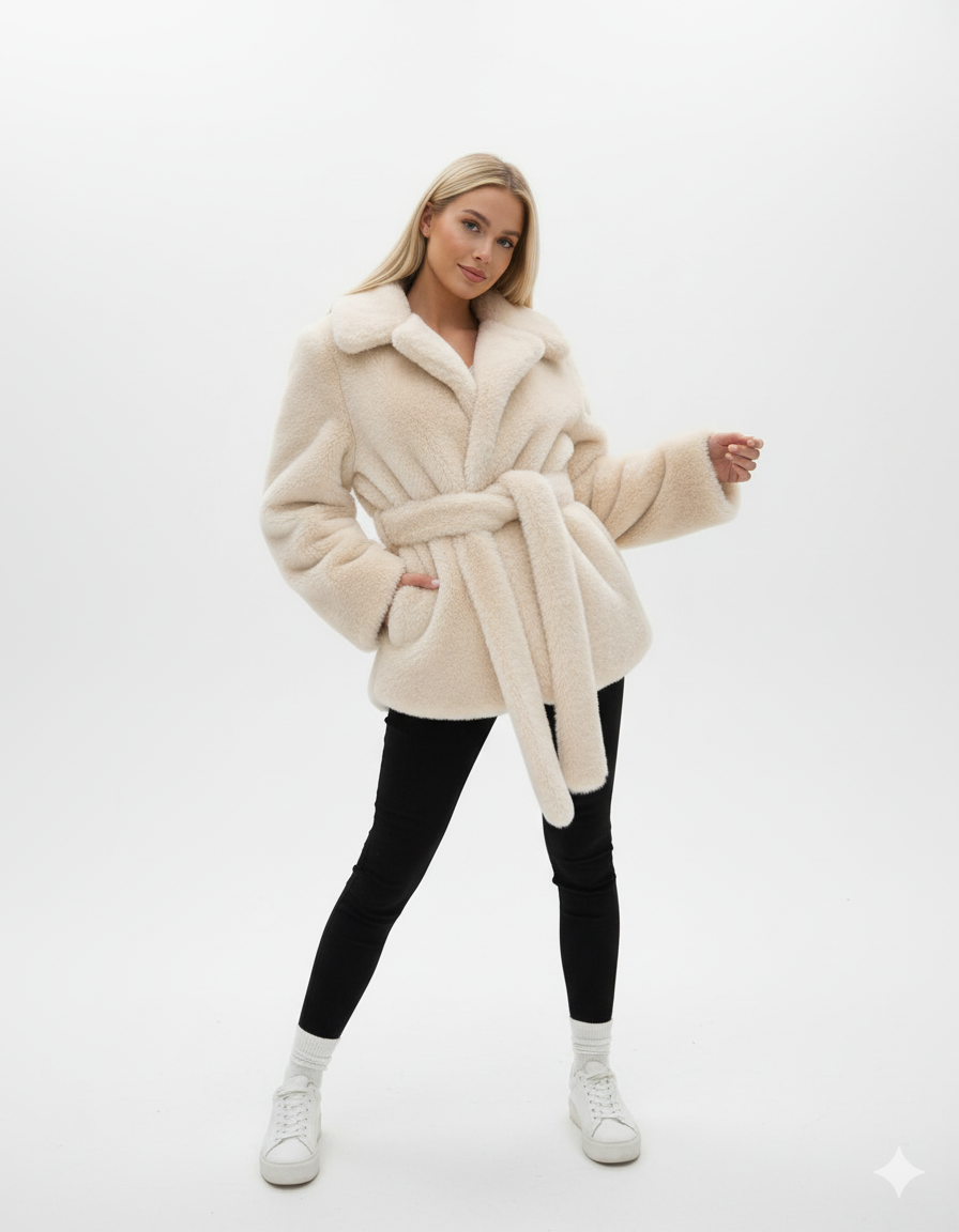 Mystique & Co™ Gürteljacke aus Kunstfell