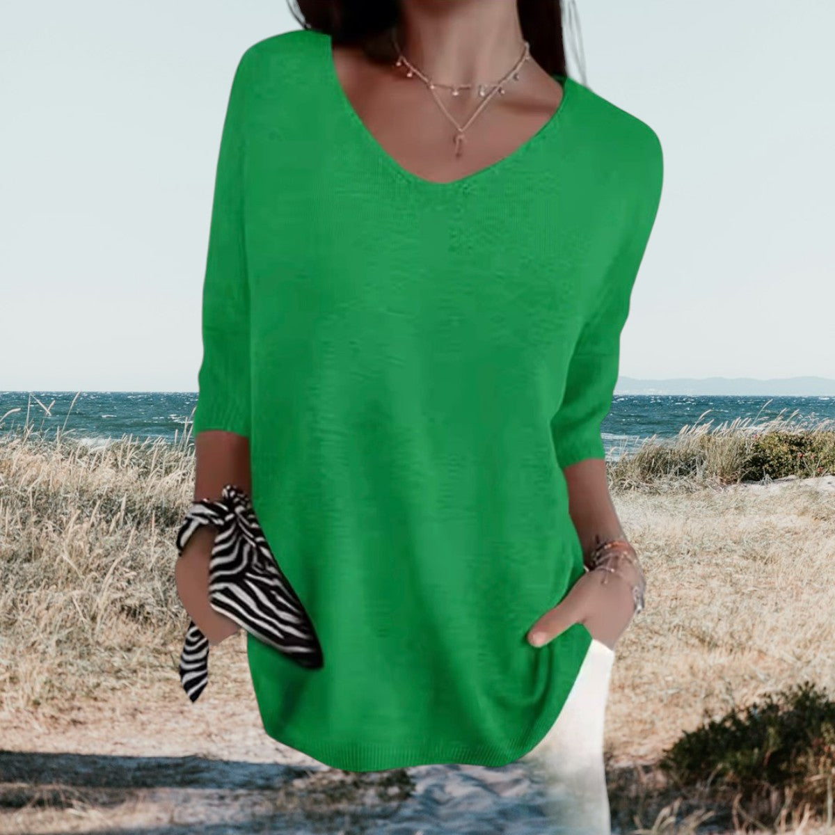 Nena | Stilvolles V-Ausschnitt Casual Top