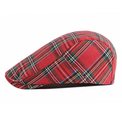 Brighton Plaid Newsboy Cap – Klassische Polyester Schirmmütze im Vintage-Maler-Stil, Ideal für Alle Jahreszeiten