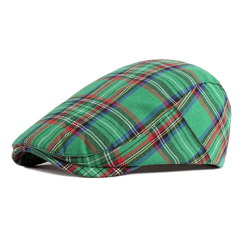 Brighton Plaid Newsboy Cap – Klassische Polyester Schirmmütze im Vintage-Maler-Stil, Ideal für Alle Jahreszeiten
